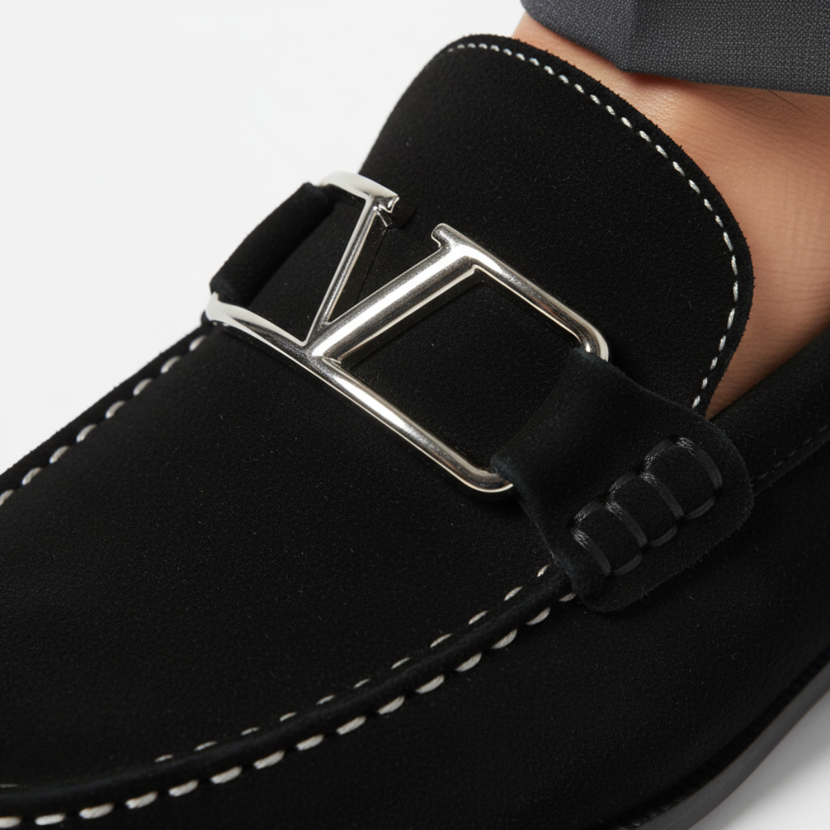 Black Suede Loafers for Men