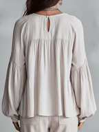 Bohemian Ruffle Blouse in Soft Fabric - Vintage-Inspired Women's Top
