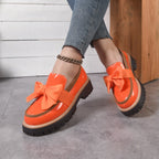 Retro Bowknot Thick-Soled Shoes for Women - Stylish and Comfortable Footwear for Casual Wear