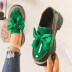 Retro Bowknot Thick-Soled Shoes for Women - Stylish and Comfortable Footwear for Casual Wear