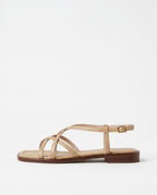 Brown Italian Leather Strap Sandals Women UK – Smart Casual Holiday Wear Evening Footwear