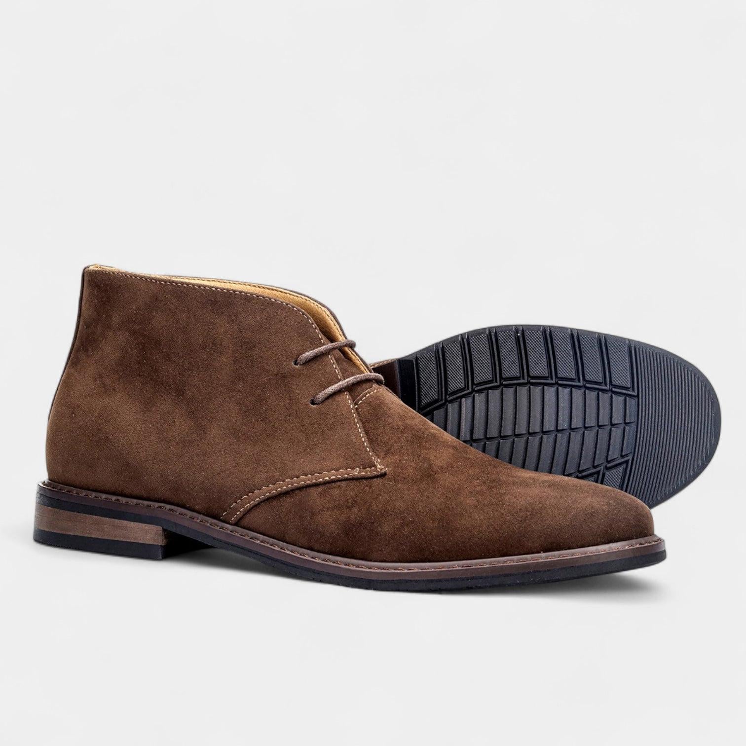 Brown Suede Leather Men's Chukka Desert Boots UK – Casual Footwear for Outdoor Activities, Everyday Use