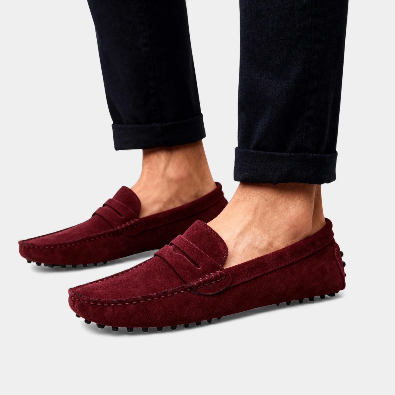 Brown Suede Men's Driving Loafers UK – Casual Slip-On Shoes, Smart Casual Office Wear