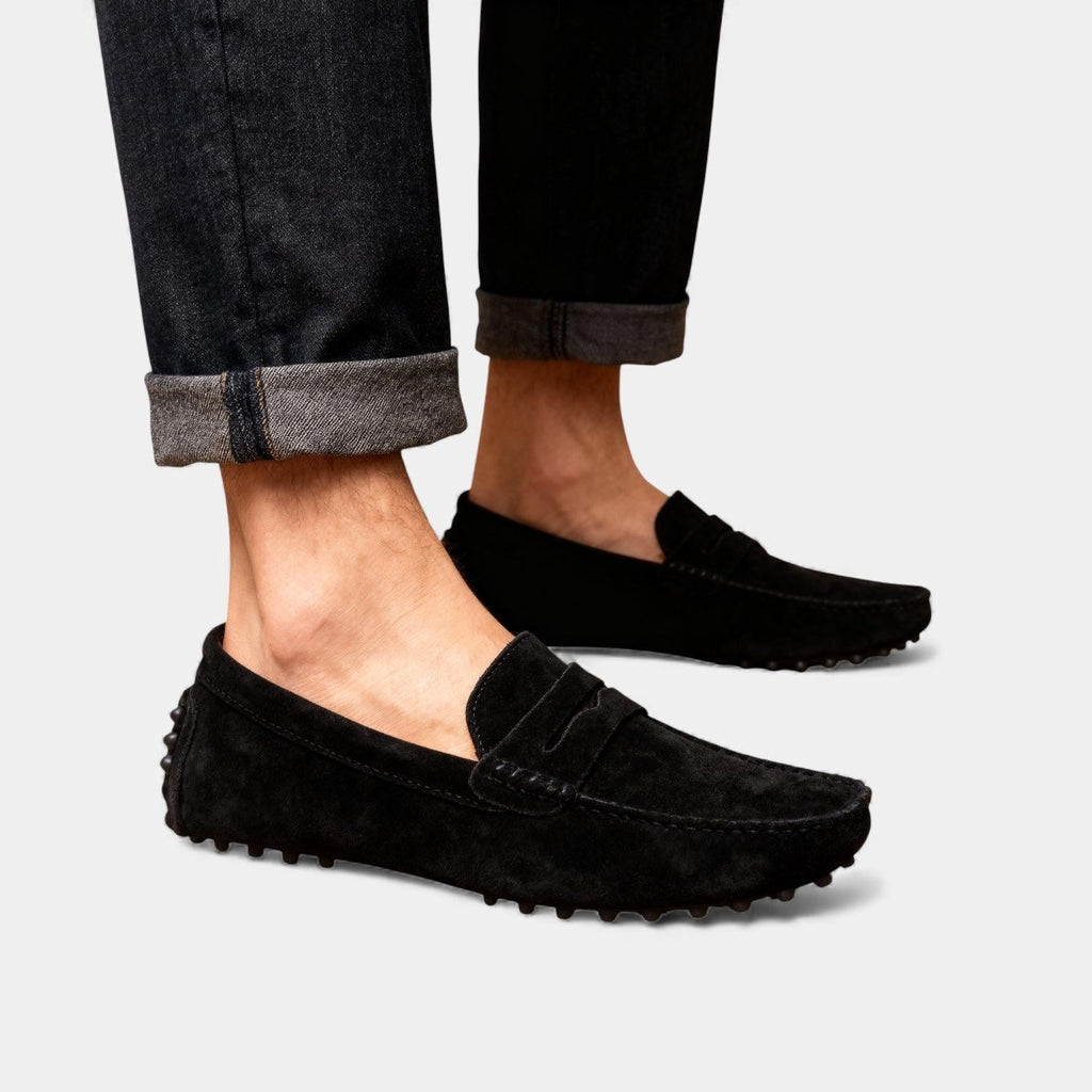 Brown Suede Men's Driving Loafers UK – Casual Slip-On Shoes, Smart Casual Office Wear