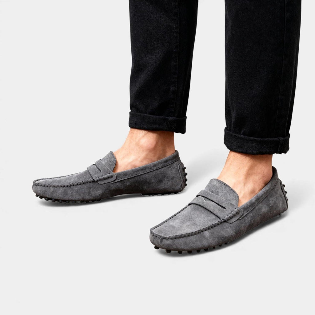 Brown Suede Men's Driving Loafers UK – Casual Slip-On Shoes, Smart Casual Office Wear