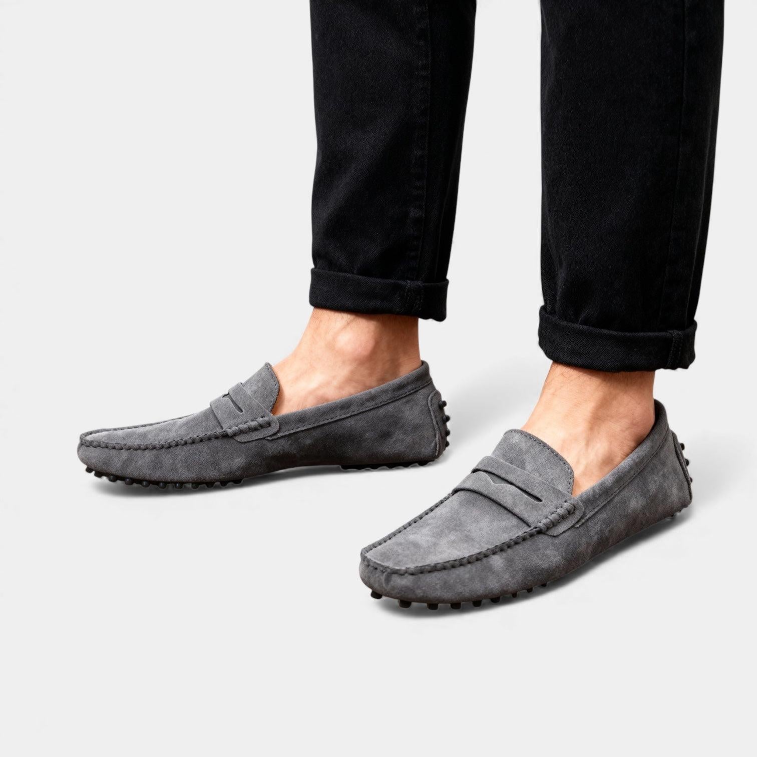 Brown Suede Men's Driving Loafers UK – Casual Slip-On Shoes, Smart Casual Office Wear