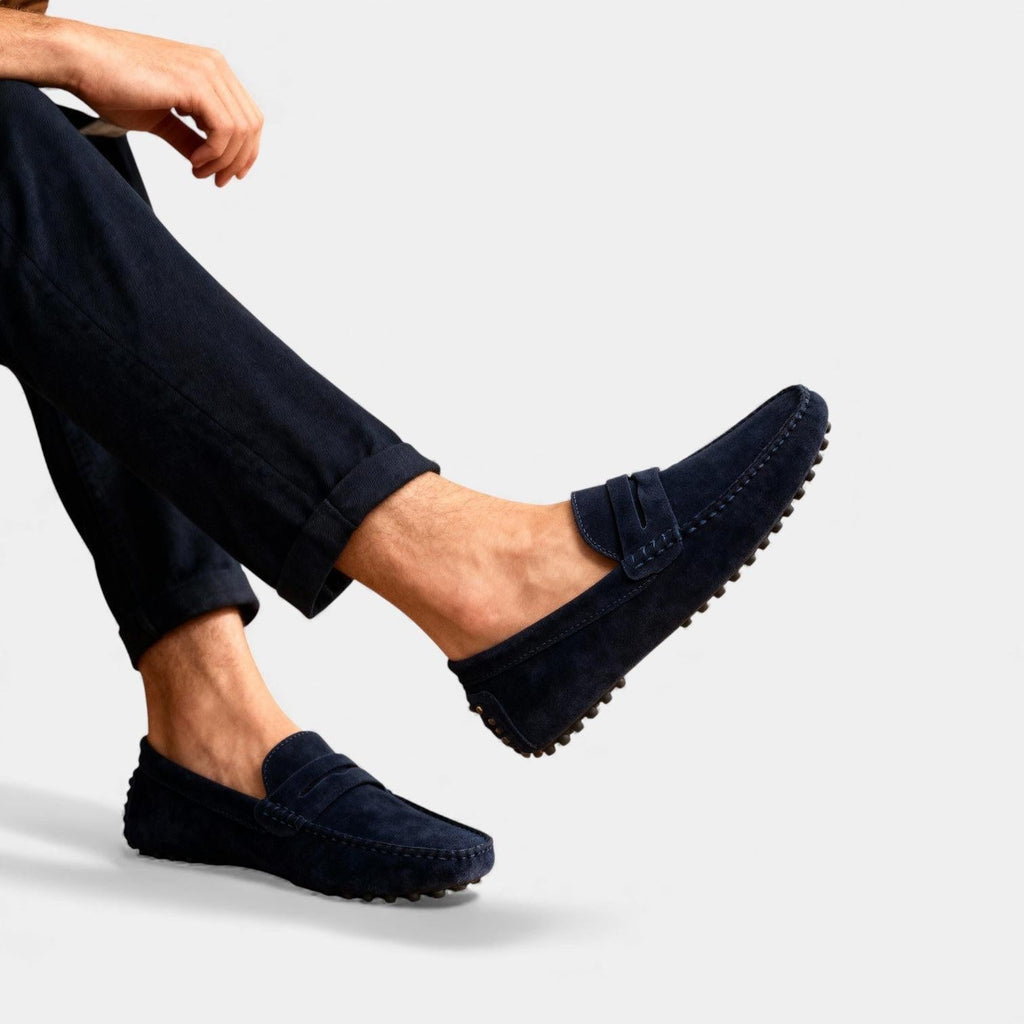 Brown Suede Men's Driving Loafers UK – Casual Slip-On Shoes, Smart Casual Office Wear