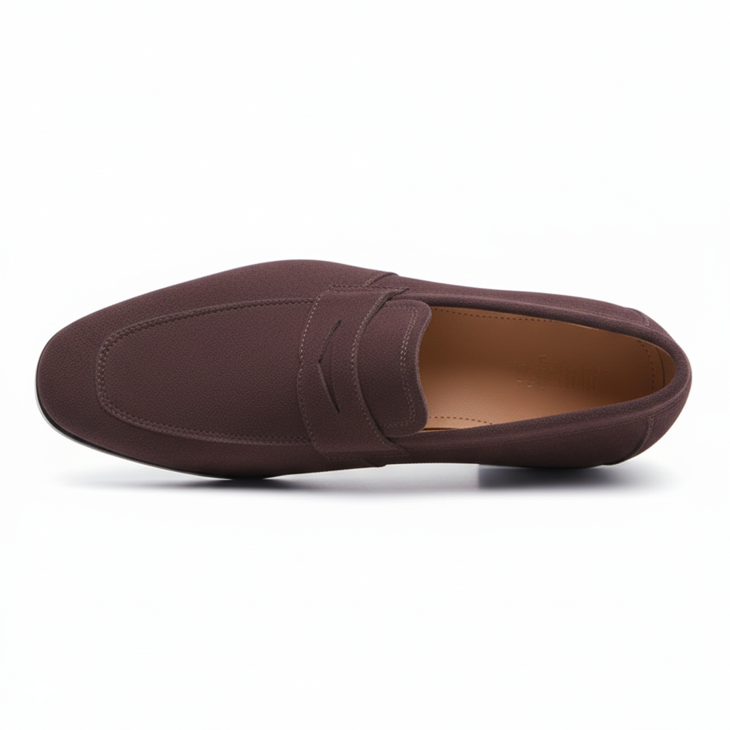 Brown Suede Penny Loafers for Men