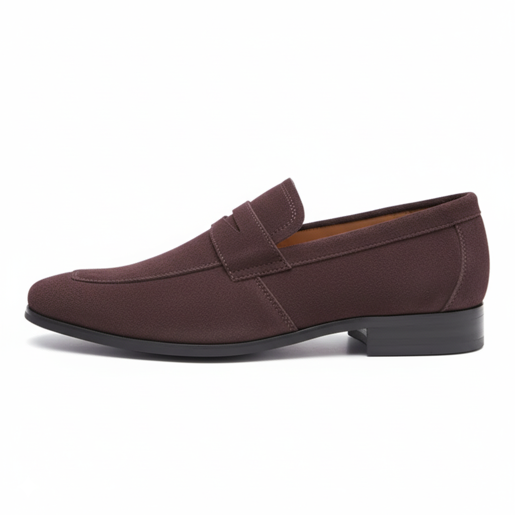 Brown Suede Penny Loafers for Men