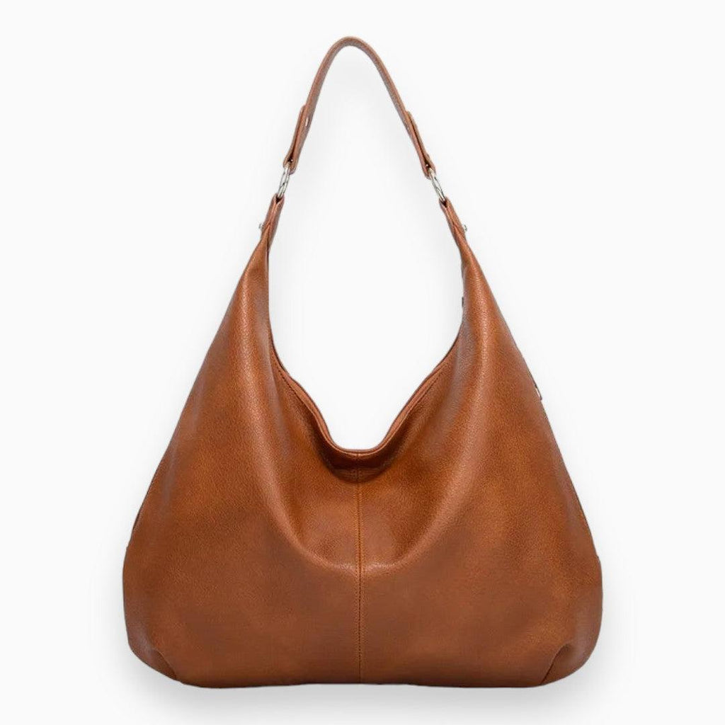 Casual Leather Hobo Bag - Everyday Use, Soft Leather, Stylish Design Camel