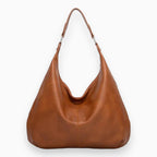 Casual Leather Hobo Bag - Everyday Use, Soft Leather, Stylish Design Camel