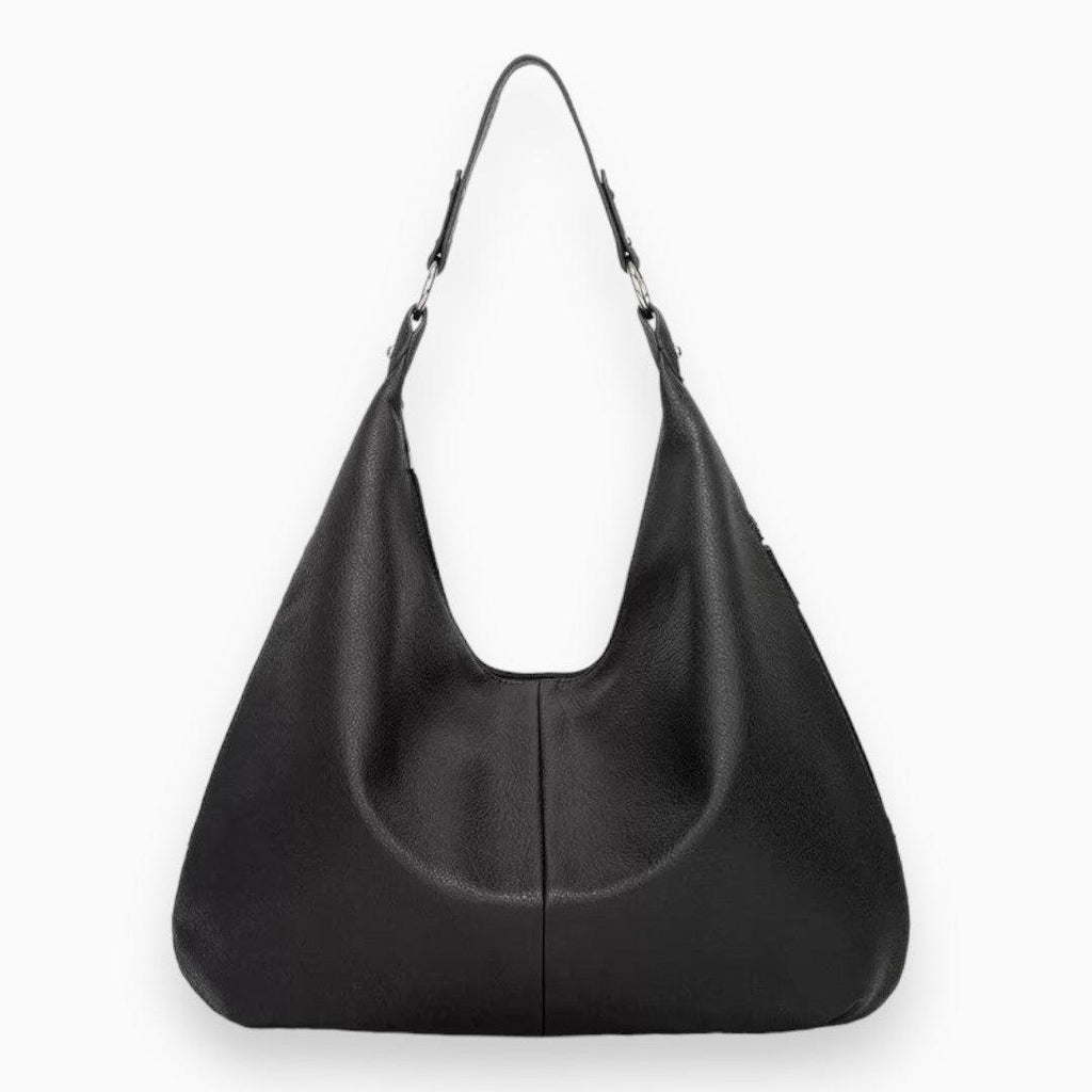 Casual Leather Hobo Bag - Everyday Use, Soft Leather, Stylish Design Black