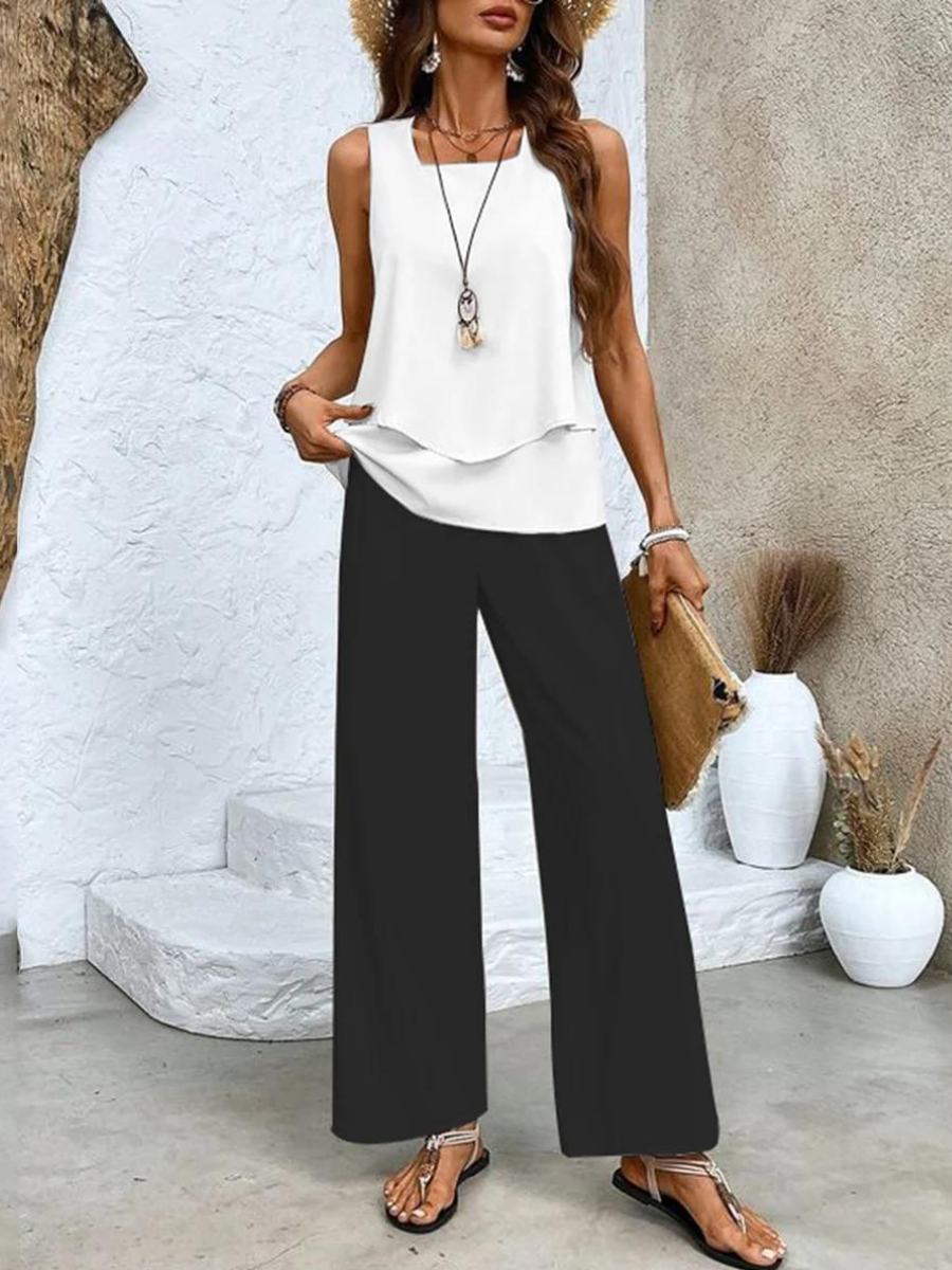 Chic Two-Piece Ensemble Women UK – Summer Outfit Brunch Smart Casual