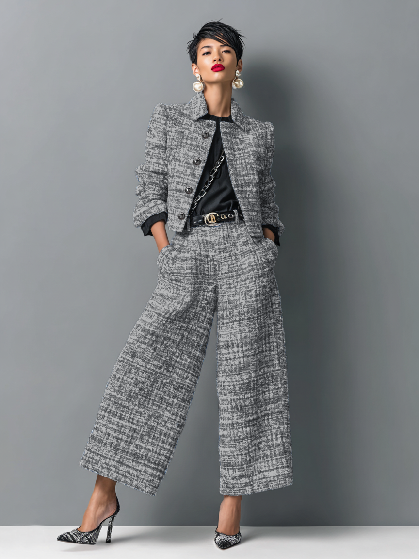 Chic Zweiteiliges Ensemble aus hochwertigem Stoff für elegante Anlässe
