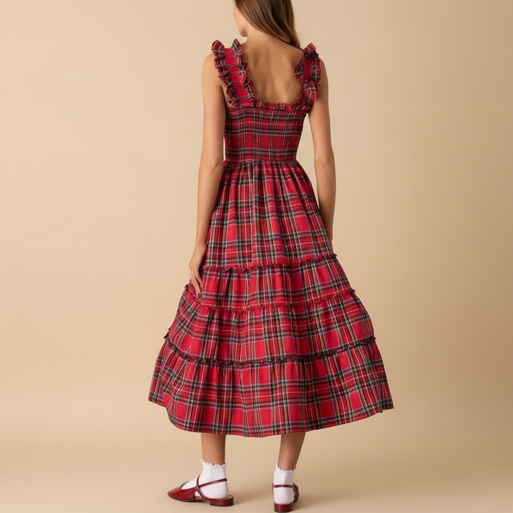 Christmas Maxi Dress for Women - Festive Holiday Style - Comfortable Fabric - Perfect for Parties and Gatherings
