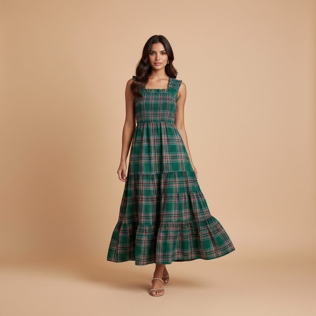 Christmas Maxi Dress for Women - Festive Holiday Style - Comfortable Fabric - Perfect for Parties and Gatherings