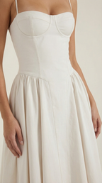 Corset Midi Dress in Elegant Fabric for Formal Events and Special Occasions