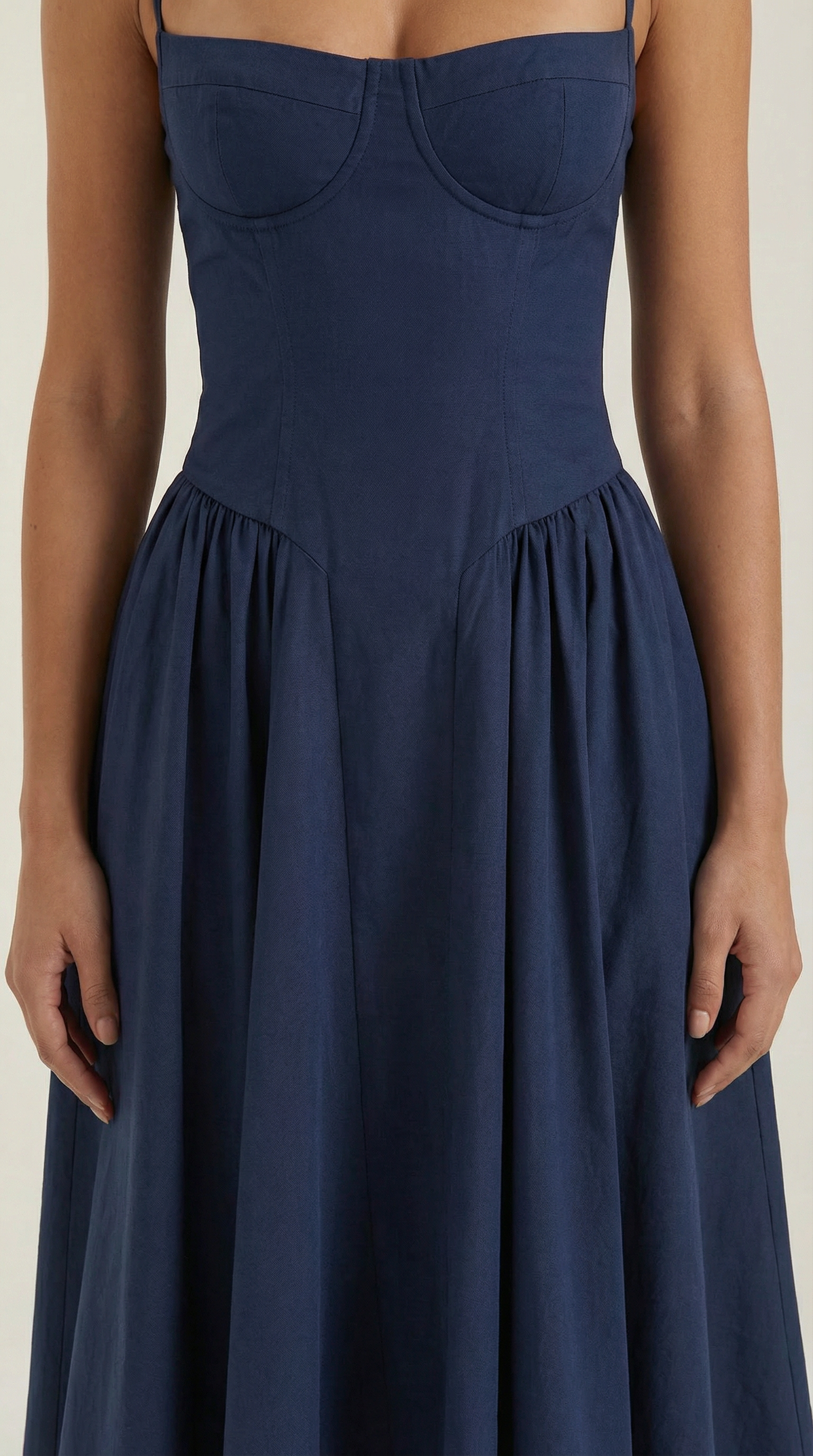 Corset Midi Dress in Elegant Fabric for Formal Events and Special Occasions