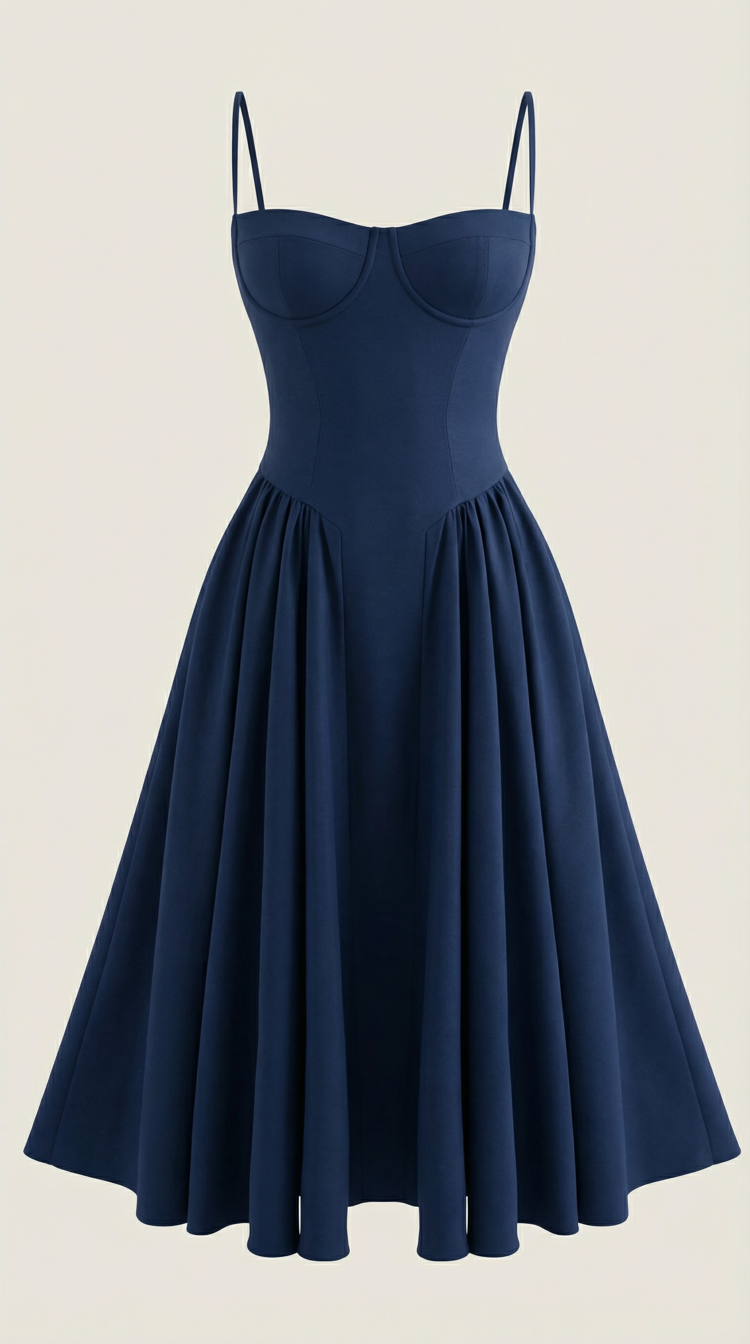 Corset Midi Dress in Elegant Fabric for Formal Events and Special Occasions