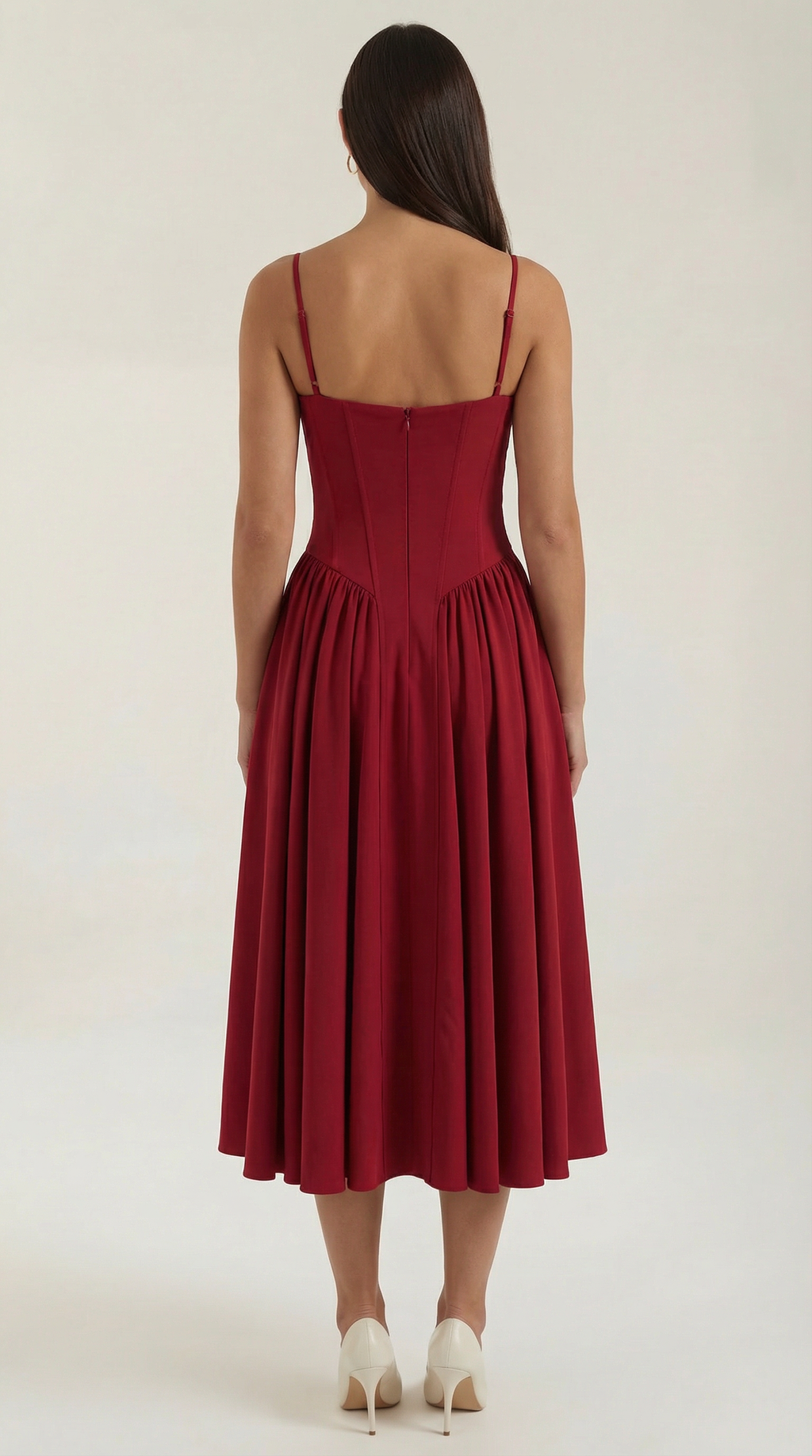 Corset Midi Dress in Elegant Fabric for Formal Events and Special Occasions