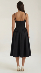 Corset Midi Dress in Elegant Fabric for Formal Events and Special Occasions