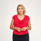 Cowl Neck Cap Sleeve Blouse in Soft Fabric for Casual or Office Wear