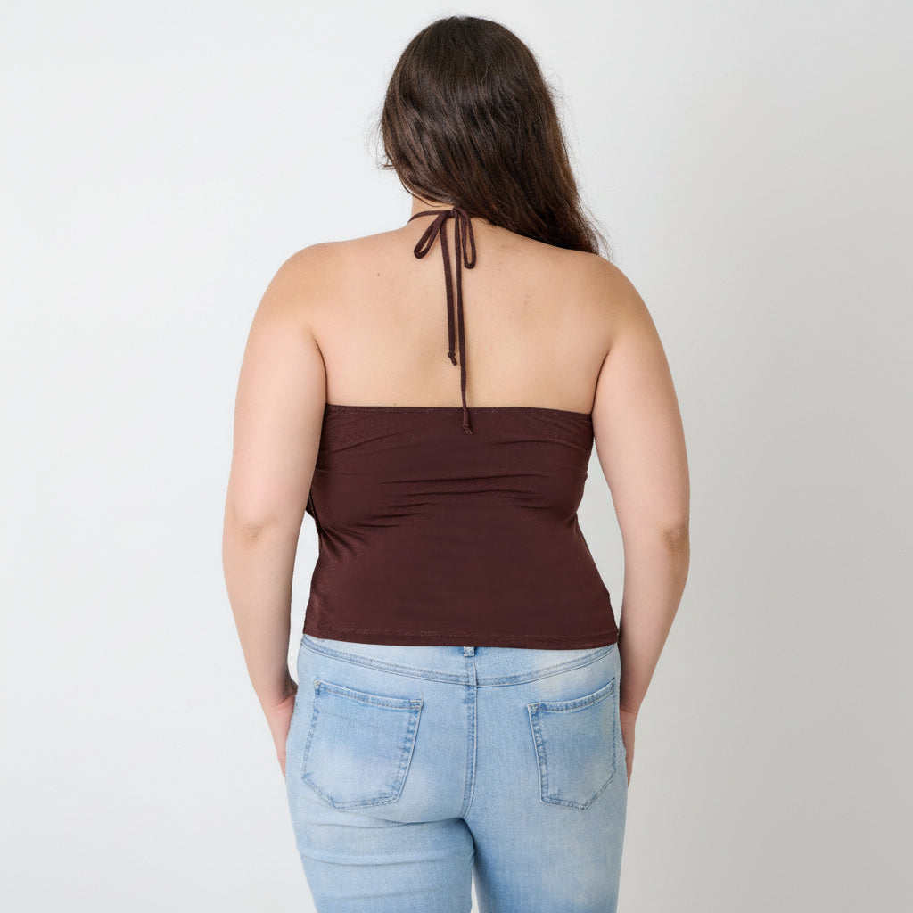 Cowl Neck Halter Top - Draped Design for Casual or Dressy Occasions