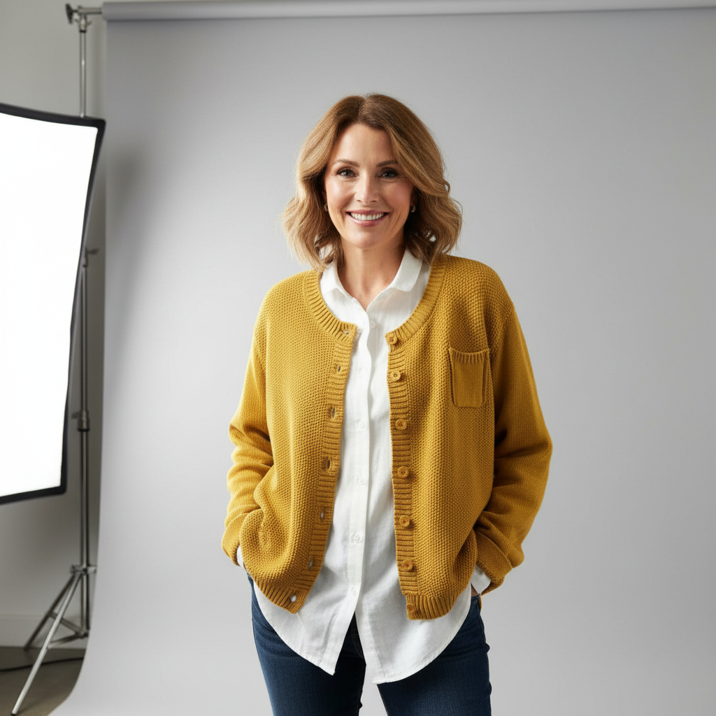 Cozy Knit Cardigan for Women - Soft Fabric, Casual Style, Perfect for Layering