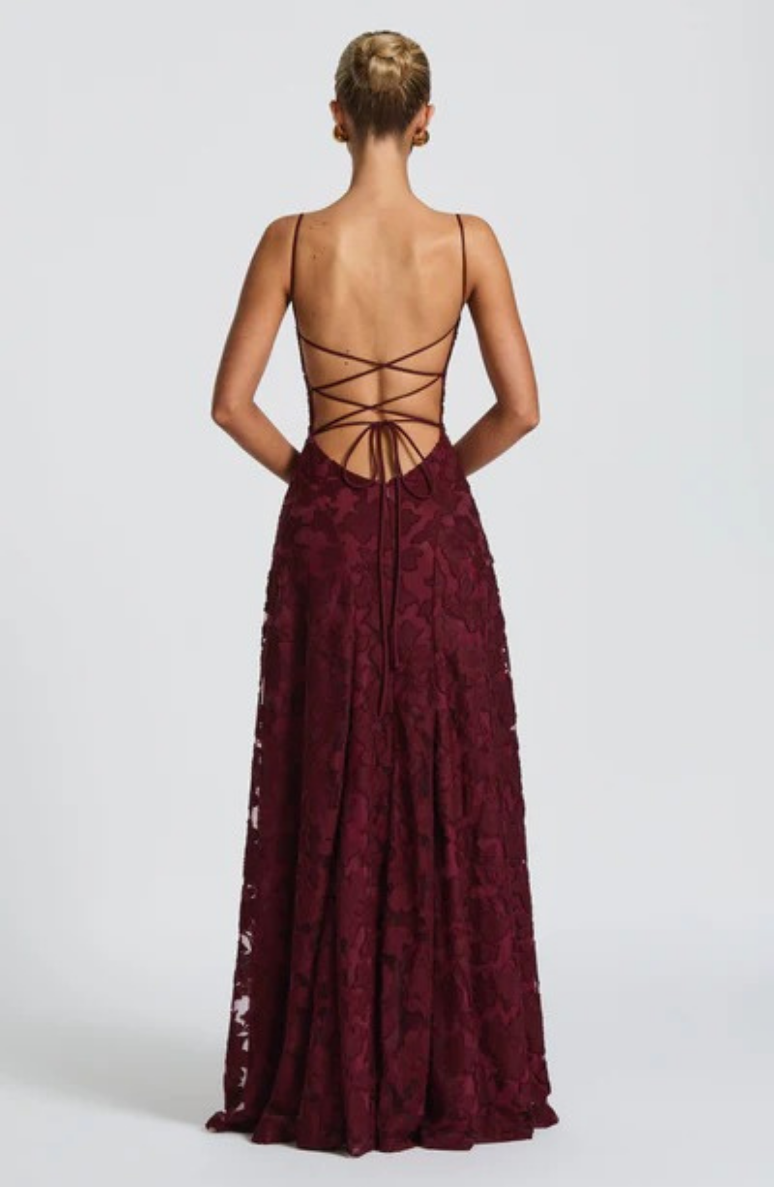 Crimson Midi Dress in Soft Fabric - Elegant Evening Wear for Special Occasions