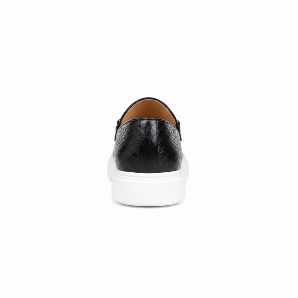 Croc Embossed Leather Loafers for Men