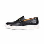 Croc Embossed Leather Loafers for Men