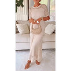 Cut-Out Long Maxi Dress with Free Inner Dress for Casual or Formal Wear