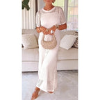 Cut-Out Long Maxi Dress with Free Inner Dress for Casual or Formal Wear