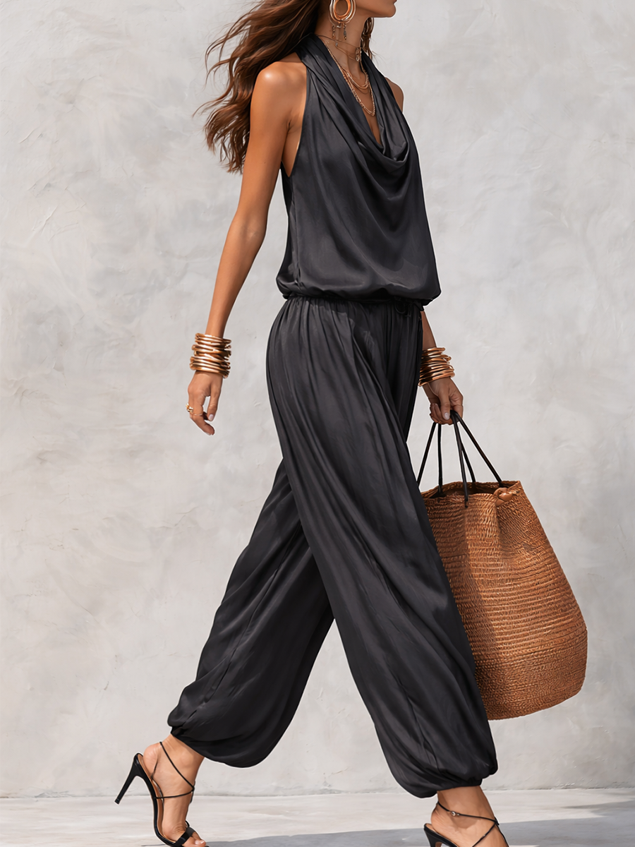 Draped Pants Set in Soft Fabric for Casual or Travel Wear