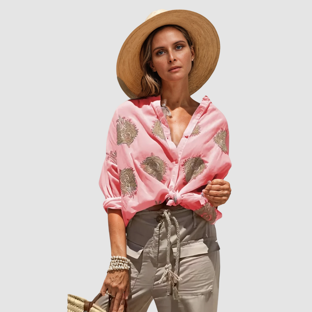 Elegant Breathable Blouse for Women - Lightweight Casual Top for Everyday Wear