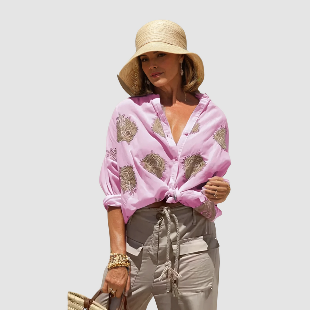 Elegant Breathable Blouse for Women - Lightweight Casual Top for Everyday Wear