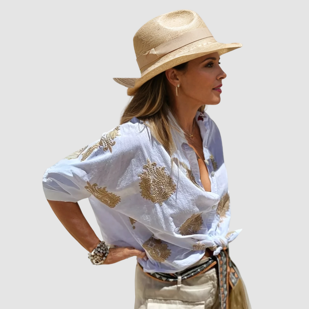 Elegant Breathable Blouse for Women - Lightweight Casual Top for Everyday Wear