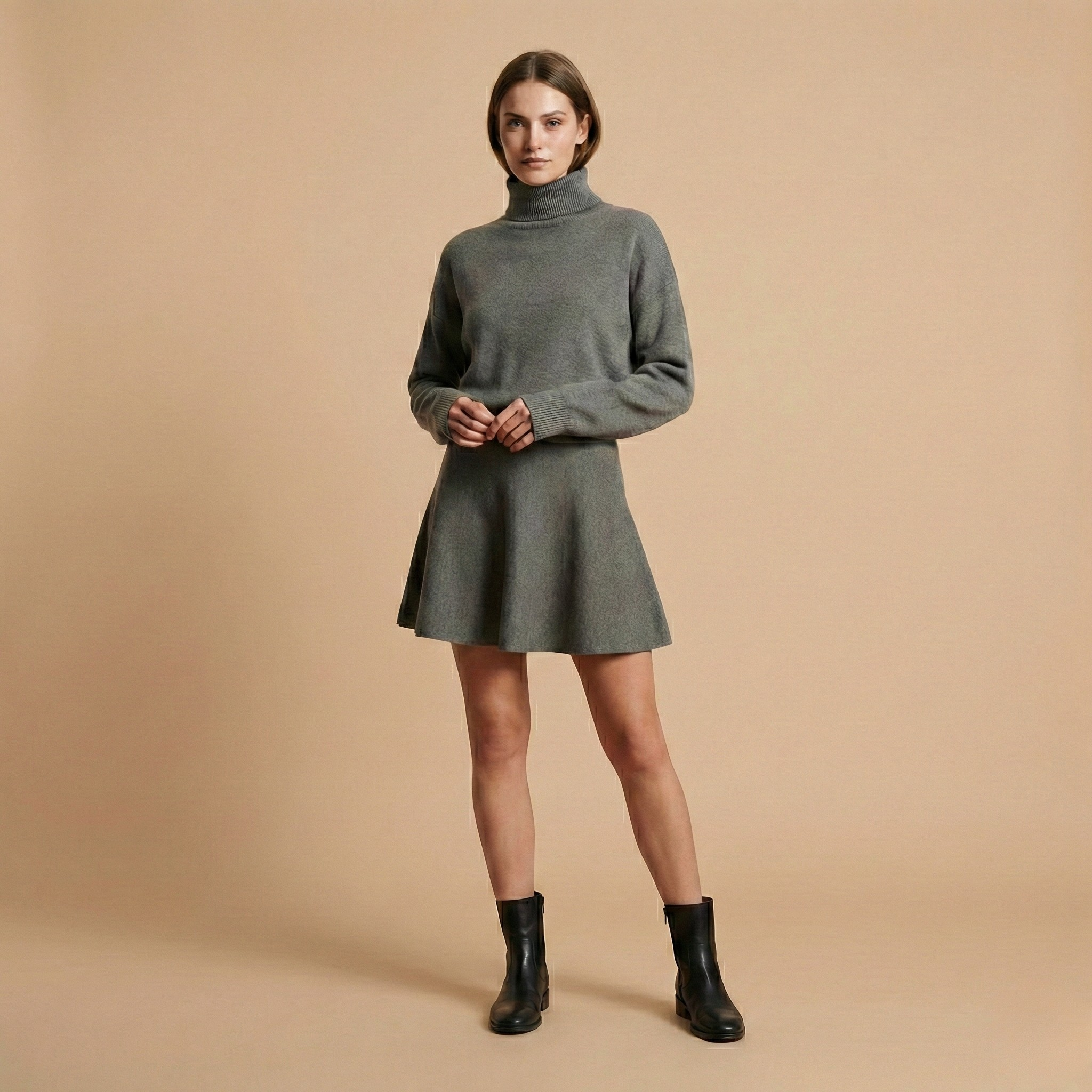 Elegant Short Dress in Soft Fabric for Casual or Formal Occasions