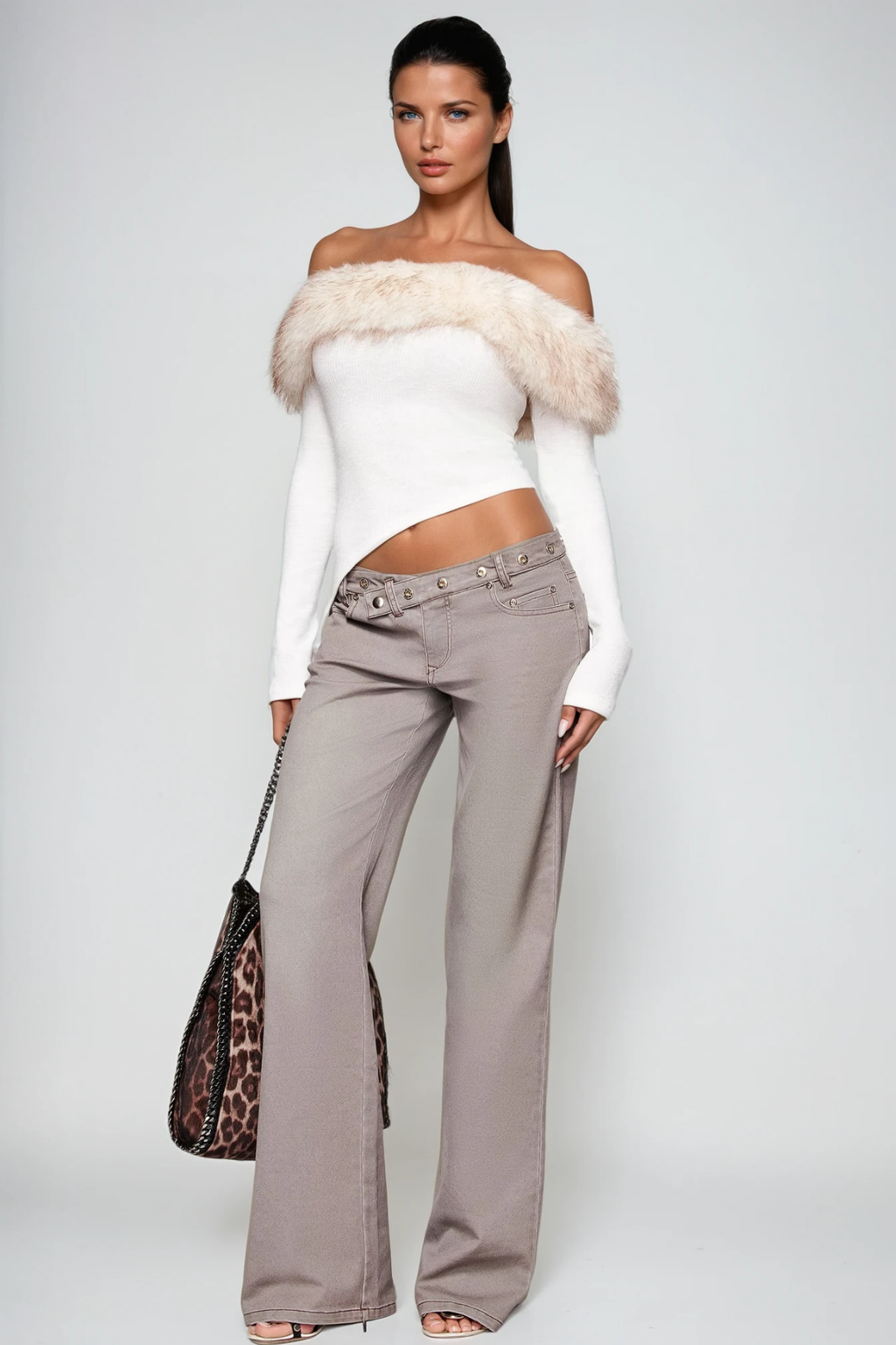 Faux Fur Ivy Top - Soft Material, Casual Style, Women's Fashion Blouse