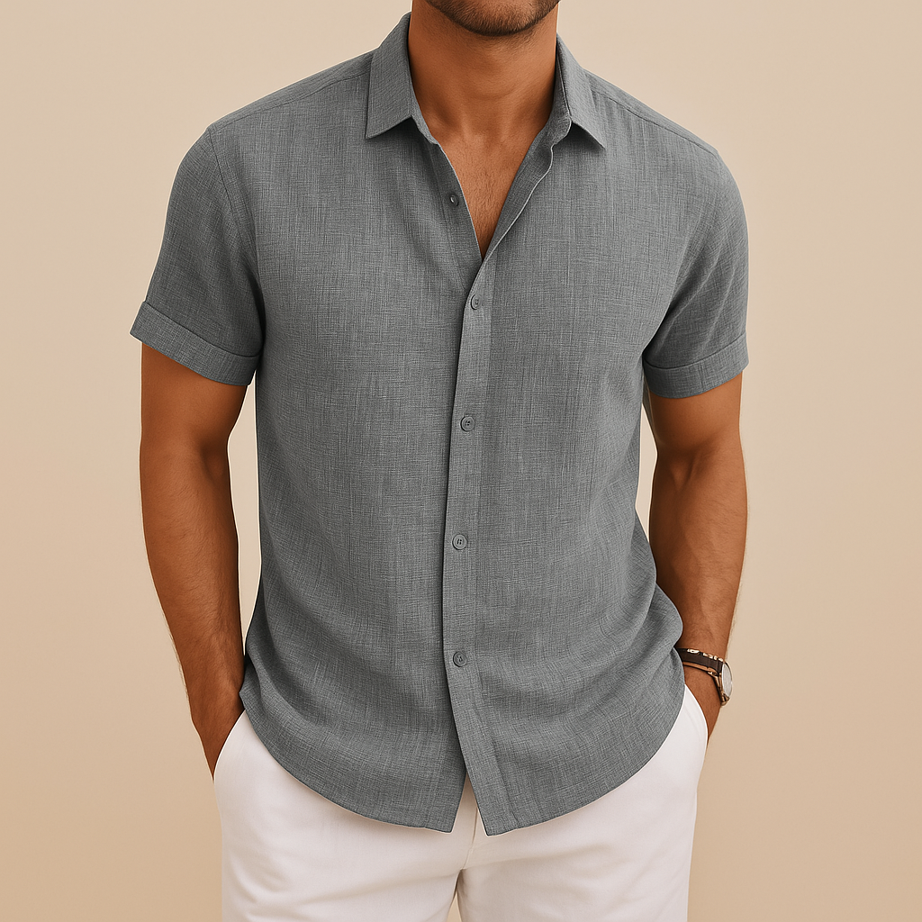 Fitted Men's Shirt in Cotton Blend | Modern Casual Wear for Work or Leisure