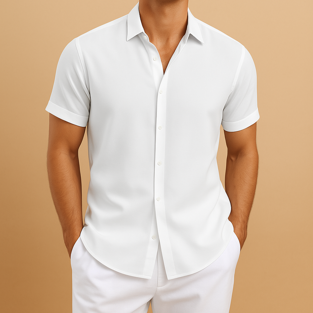 Fitted Men's Shirt in Cotton Blend | Modern Casual Wear for Work or Leisure
