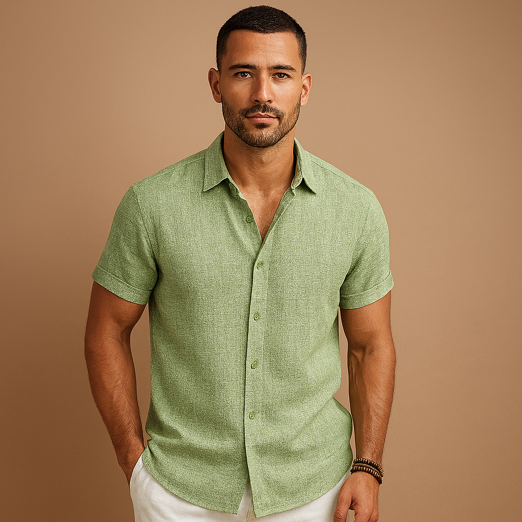 Fitted Men's Shirt in Cotton Blend | Modern Casual Wear for Work or Leisure