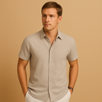 Fitted Men's Shirt in Cotton Blend | Modern Casual Wear for Work or Leisure