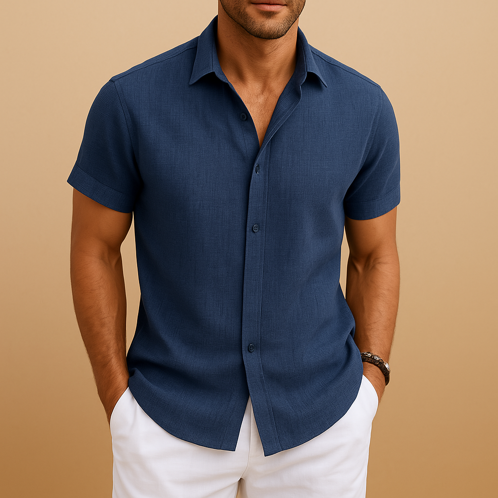 Fitted Men's Shirt in Cotton Blend | Modern Casual Wear for Work or Leisure