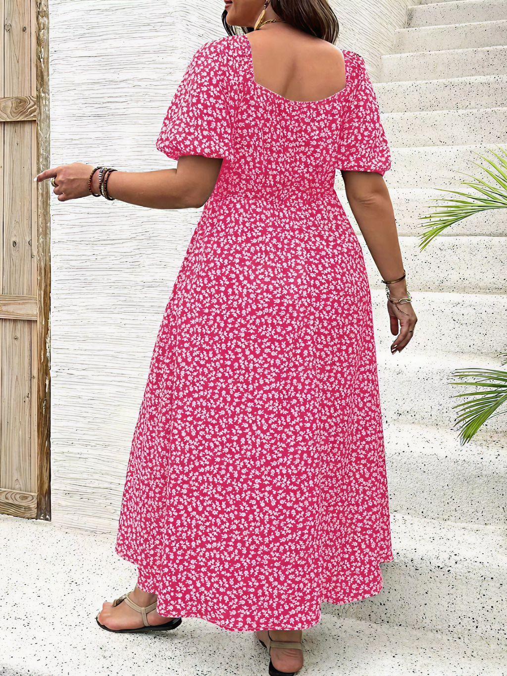 Floral Ditsy Print Maxi Dress for Women - Lightweight Summer Style - Perfect for Casual Outings and Beach Wear