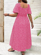 Floral Ditsy Print Maxi Dress for Women - Lightweight Summer Style - Perfect for Casual Outings and Beach Wear