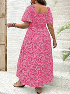 Floral Ditsy Print Maxi Dress for Women - Lightweight Summer Style - Perfect for Casual Outings and Beach Wear