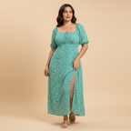 Floral Ditsy Print Maxi Dress for Women - Lightweight Summer Style - Perfect for Casual Outings and Beach Wear