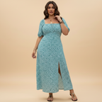Floral Ditsy Print Maxi Dress for Women - Lightweight Summer Style - Perfect for Casual Outings and Beach Wear