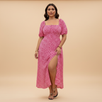 Floral Ditsy Print Maxi Dress for Women - Lightweight Summer Style - Perfect for Casual Outings and Beach Wear